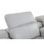 Canapé modulaire inclinable en U cinq pièces en cuir italien gris clair avec console