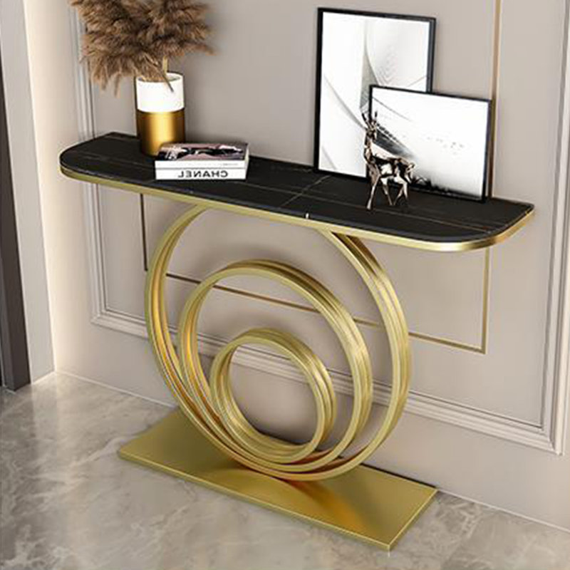 Console, Noir, Or, H 31,5 po x l 63 po x P 11,8 po