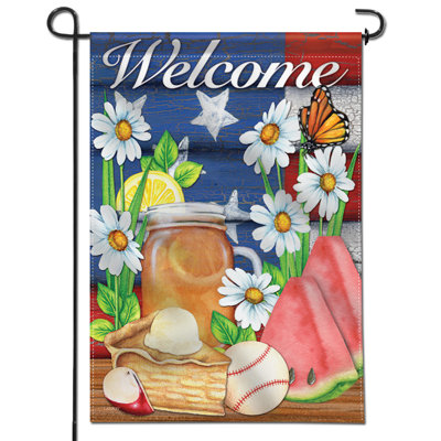 Drapeau de jardin américain en polyester 18 x 12,5 po