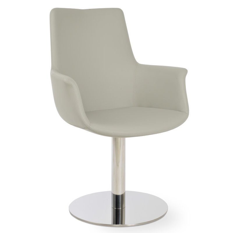 Chaise avec accoudoirs rembourrée, Crème