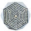 Bureau à café hexagonal noir et blanc, 16 x 14 x 18 po, support à plantes noir / blanc bord de mer
