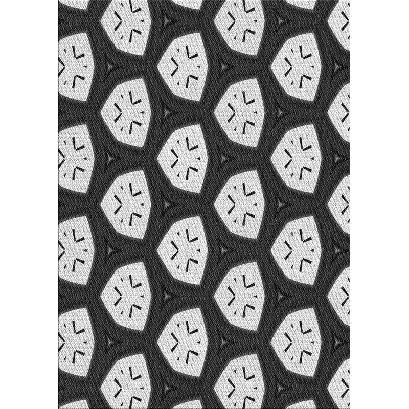 Tapis noir/beige à motifs, Rectangle 5 pi x 7 pi