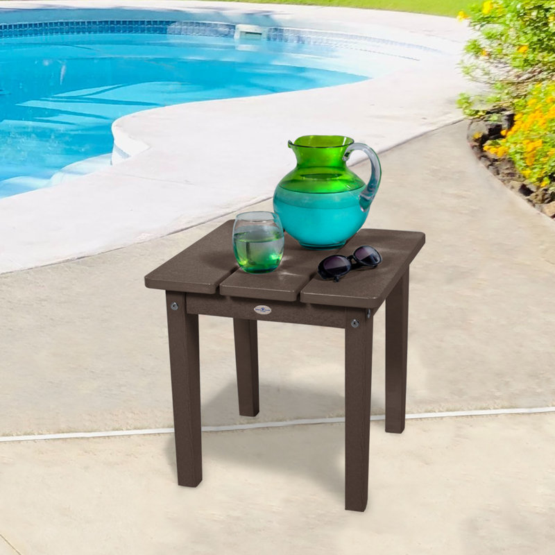 Middendorf Adirondack Outdoor Patio Table, Mangrove Brown, 17" H x 17" W x 17" D