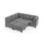 Canapé modulaire en forme de L, combinaison de bricolage, comprenant trois chaises simples, deux fauteuils d'angle et deux repose-pieds, chenille grise
