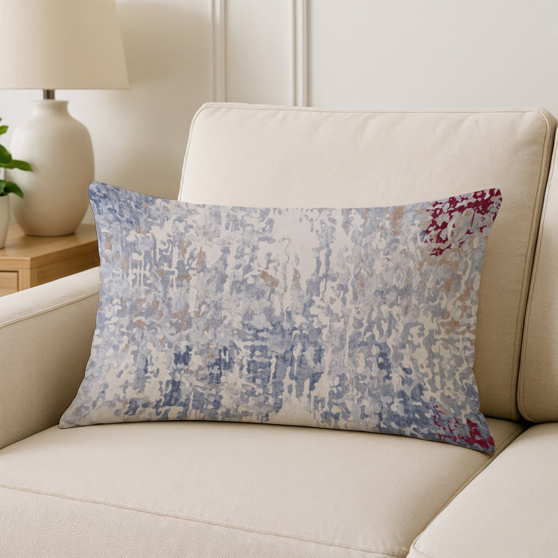 Coussin décoratif intérieur et extérieur Modern, Gris abstrait 269, Rectangle H 14 po x l 20 po