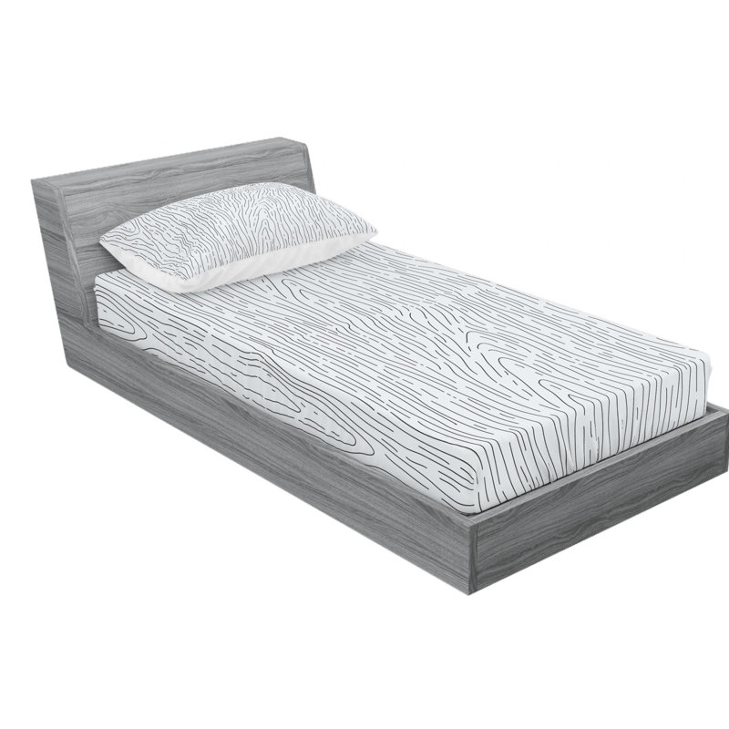 Microfiber Abstract Sheet Set, Twin XL Sheet Set with Fitted Sheet