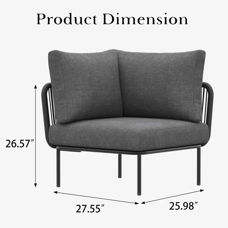 Metal Outdoor Lounge Chair, Dark Grey