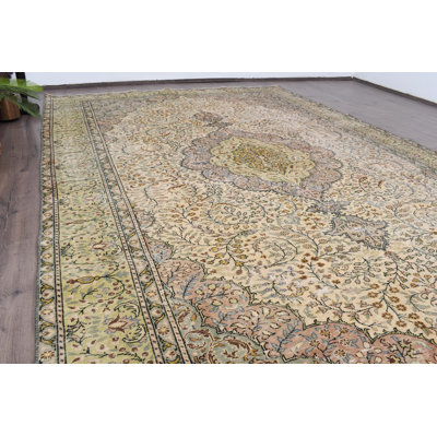Tapis classique en laine patchwork vert 76 x 115,4 pouces