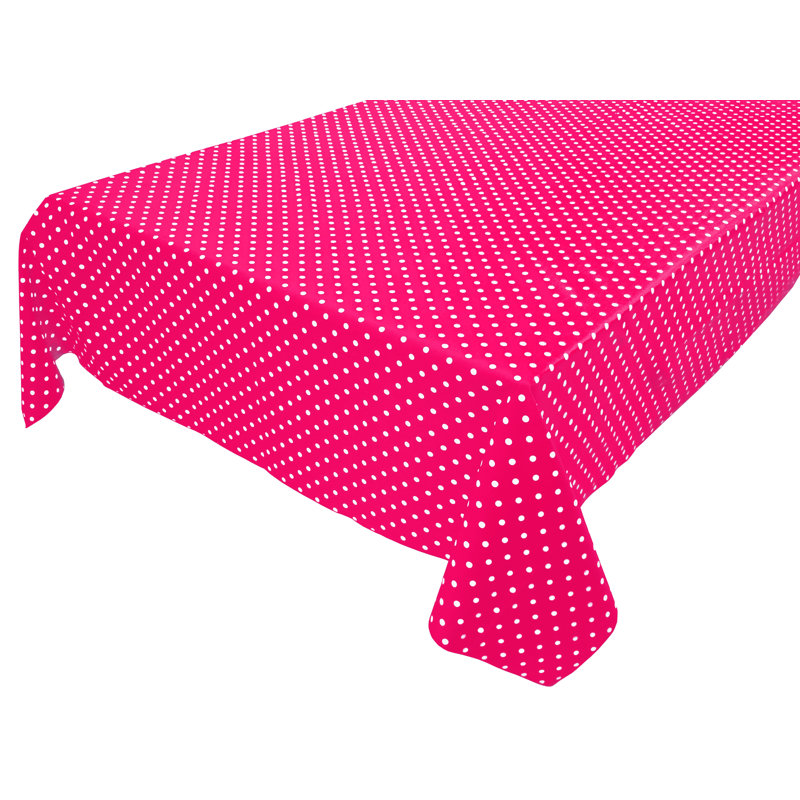 Nappes à petits pois, L 144 po x l 58 po, Fuchsia / Blanc