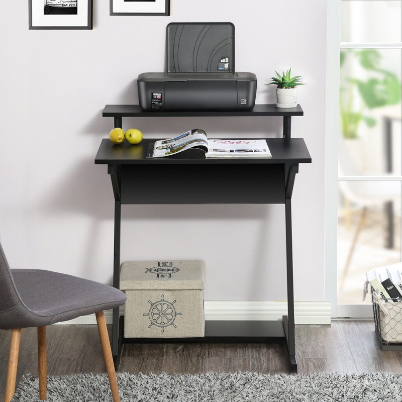 Metal Base Writing Desk, Black