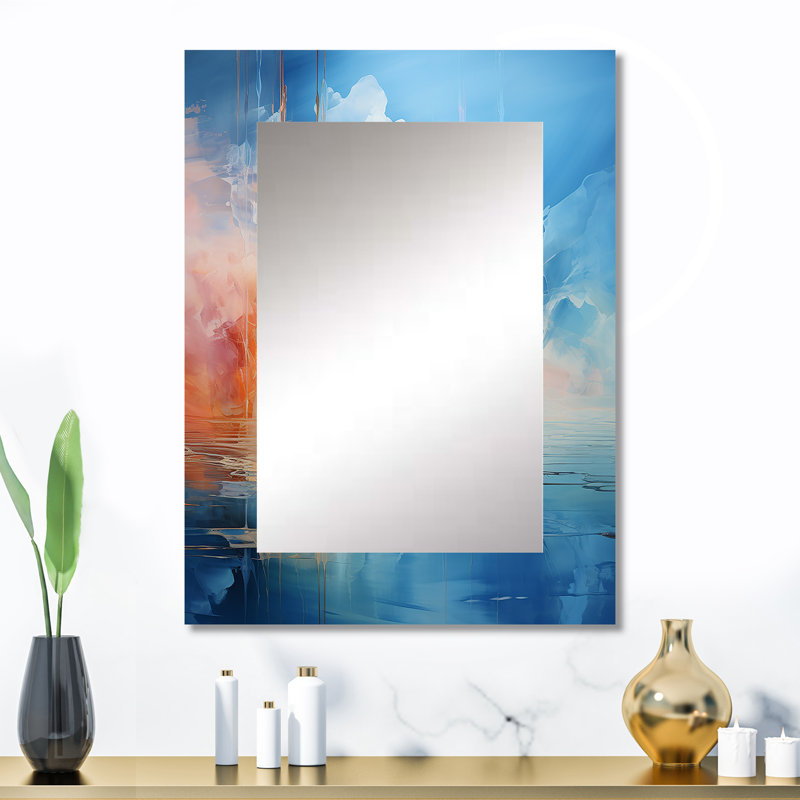 Clouds Skys Canvas I - miroir mural, miroir décoratif traditionnel, impression sur métal, 32 po x 24 po