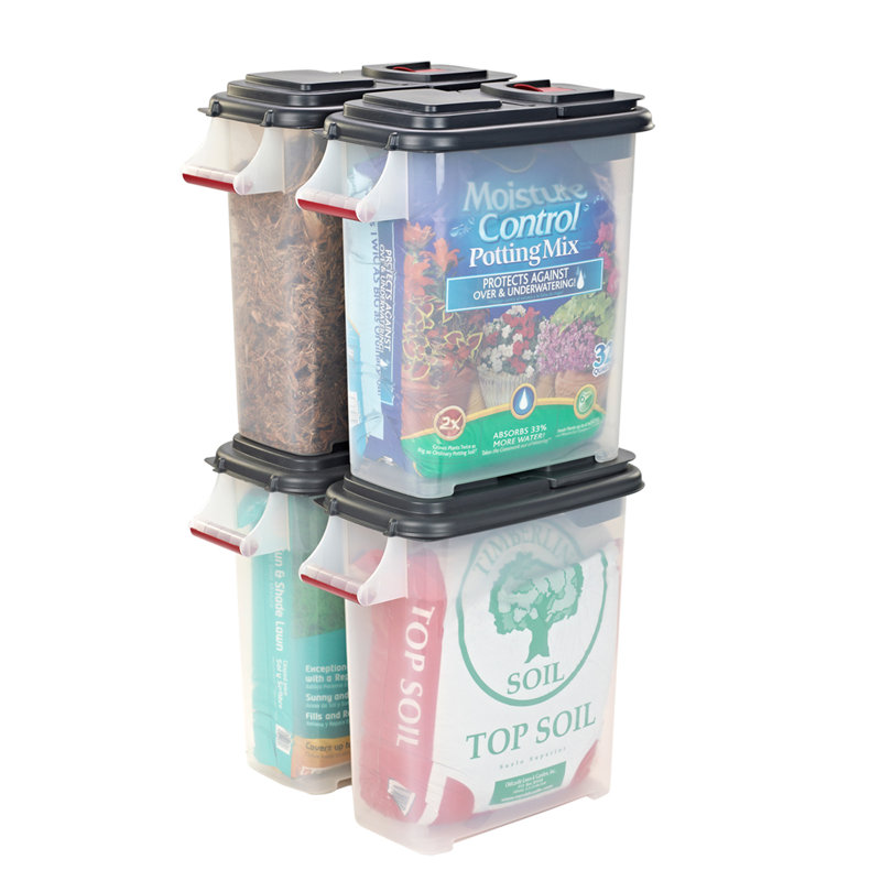 Buddeez 32 Quart Clear and Gray Plastic Storage Bin