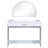 39" White Makeup Vanity Table For Bedroom. Touch Screen Mirror With Lights & Drawer. Elegant Curved Design. Enough Storage Cosmetics. And Practical. Simple To Install