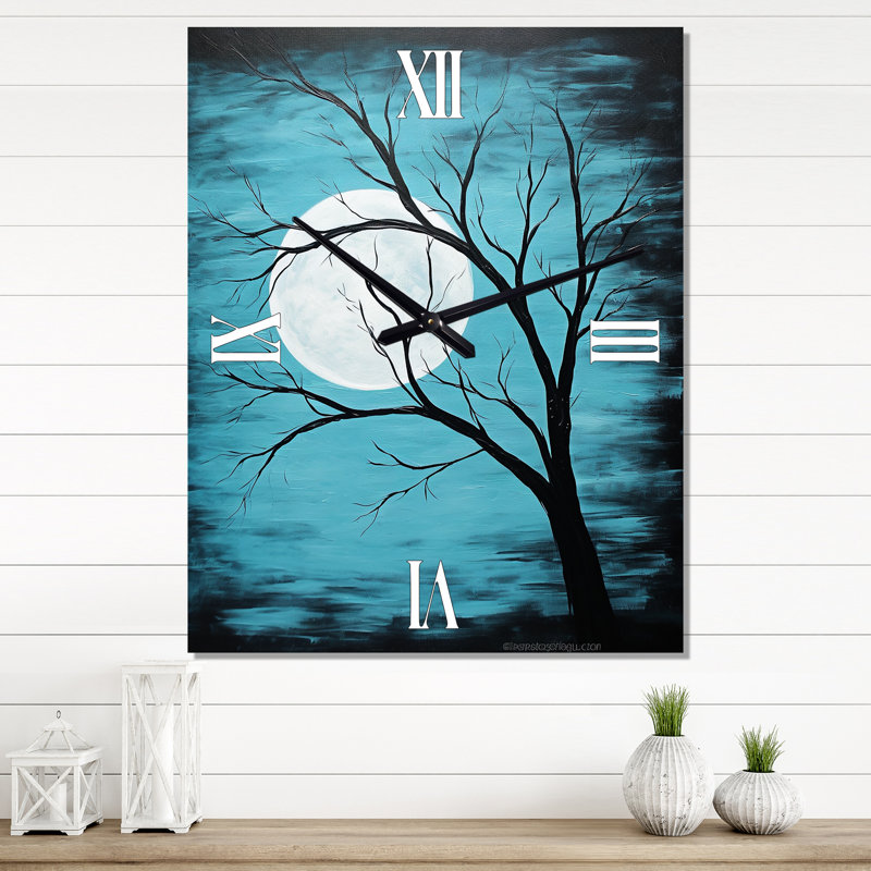 Berthena - Horloge murale lune moderne, Très grand
