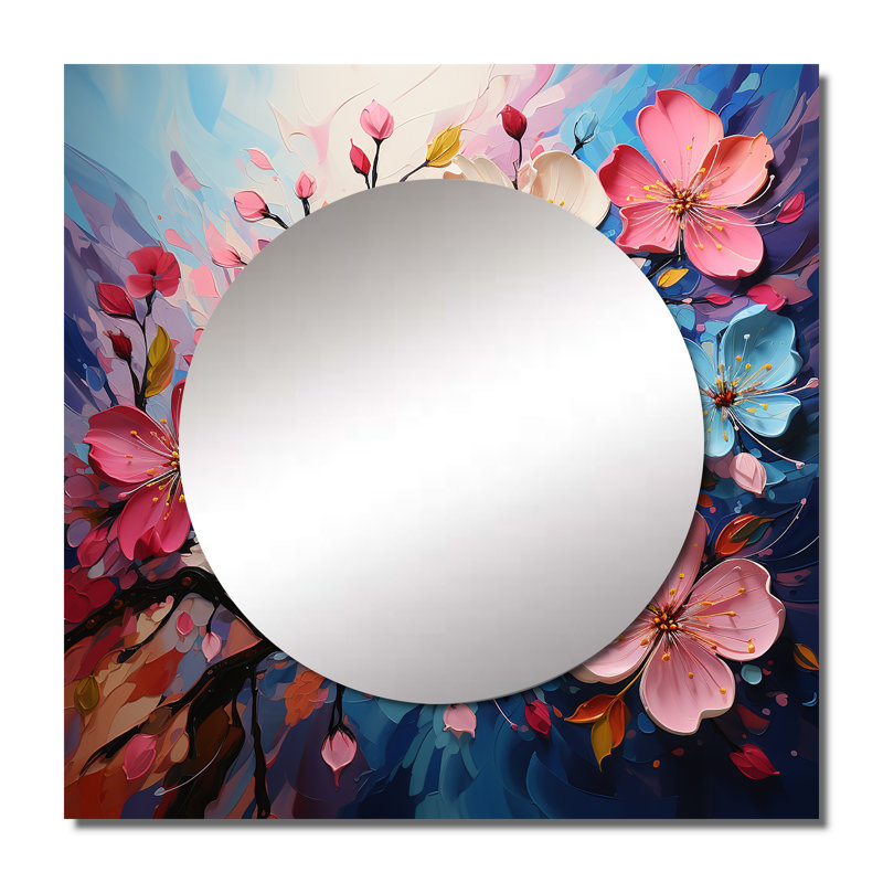 Mirrin - Apple Blossom Large Square Mirror For Wall Art Decor, 23" x 23"