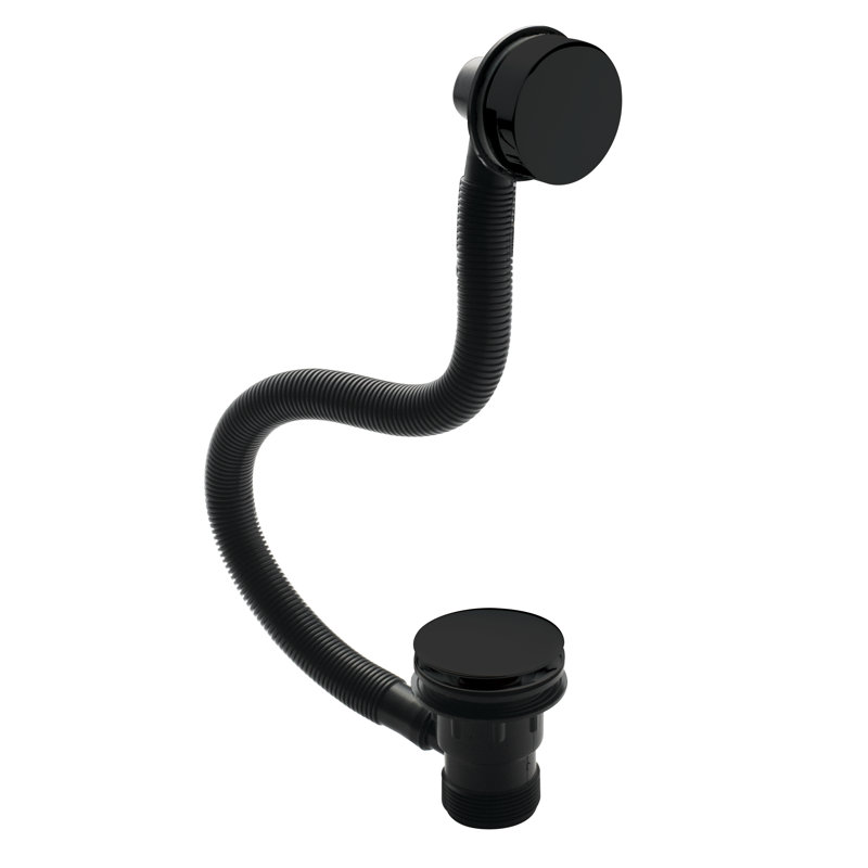 Inset Bath Push Button Waste - Chrome, Matte Black