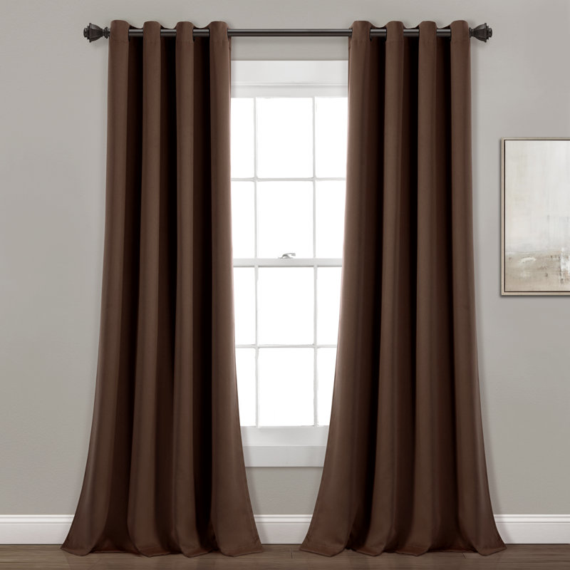 Insulated Blackout Curtain Pair, 52"W x 84"L, Chocolate