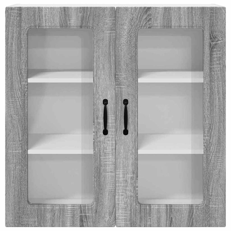 Vidaxl Kitchen Wall Cabinet Sonoma Oak 60 X 31 X 80 Cm Engineered Wood, 80cm H x 80cm W x 31cm D, Grey Sonoma