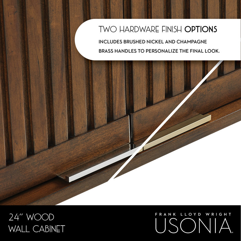 Through Lines Wall Mounted Bathroom Wall Cabinet, Brown