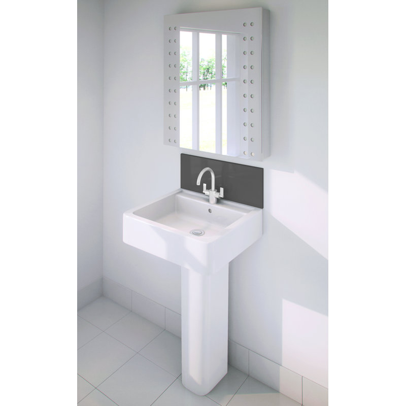 90cm W x 20cm L Glass Peel and Stick Panel, Dimgray