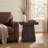 23.6" Solid End Table with Tapered Base, Dark Brown-1587522222-1577788700