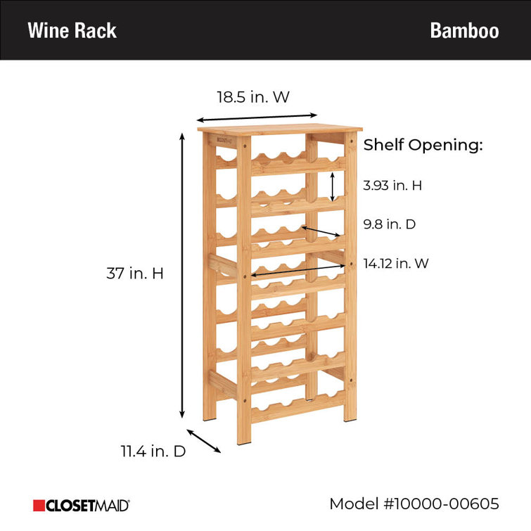 ClosetMaid Bamboo 28-Bottle Wine Rack