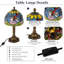 Lampe de table 14,17 po libellule et lotus, interrupteur en ligne avec prise chaude E26 incluse