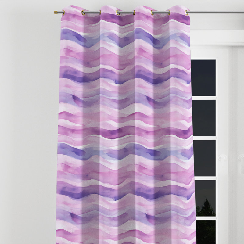 Rideaux à motif de filles - 1 panneau Calme, L 52 po x L 95 po, Œillets dorés