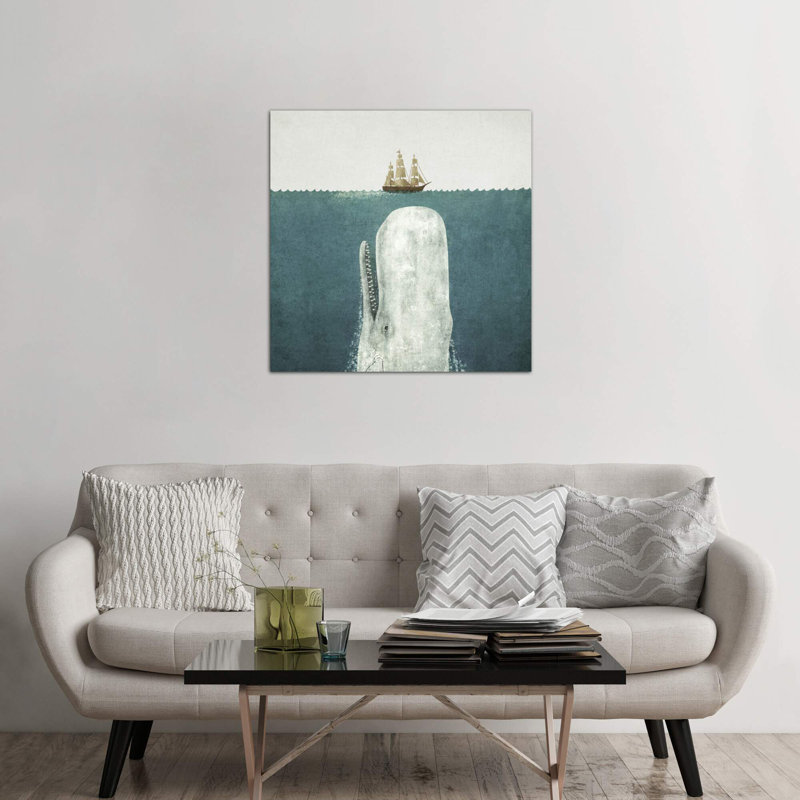 White Whale Square 1 Piece Wrapped Canvas Wall Art, 45.72 cm H x 45.72 cm W x 1.91 cm D