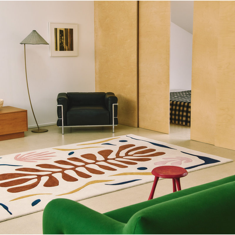 Corail Handmade Wool Floral Area Rug, Rectangle 6'6" x 9'10"