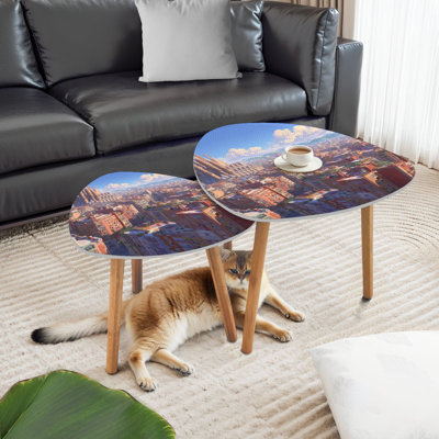 Ensemble de 2 tables d'appoint Triangle Nesting