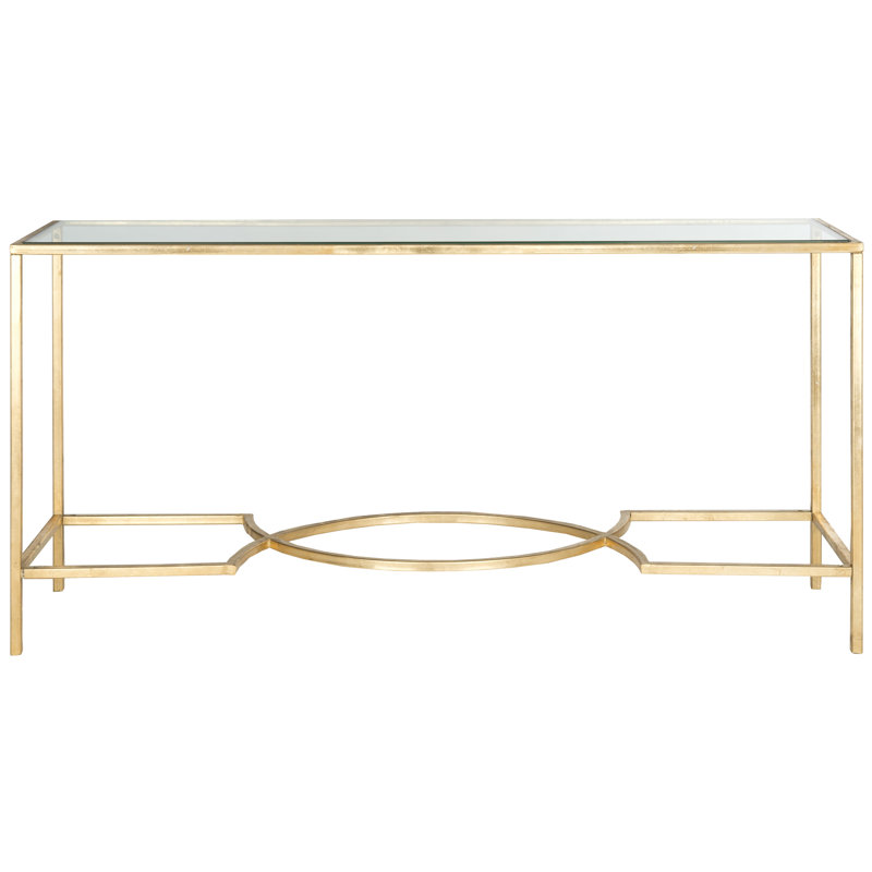Celia 160cm Glass Top Console Table, Gold