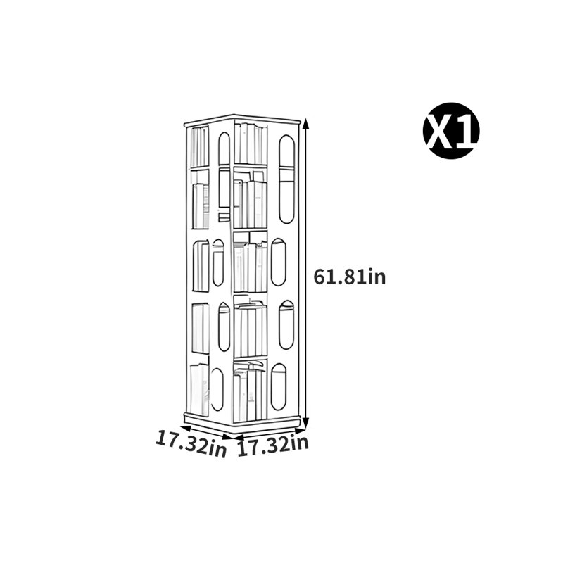 Bibliothèque américaine, (6 tablettes) H 61,81 po x l 17,32 po x P 17,32 po