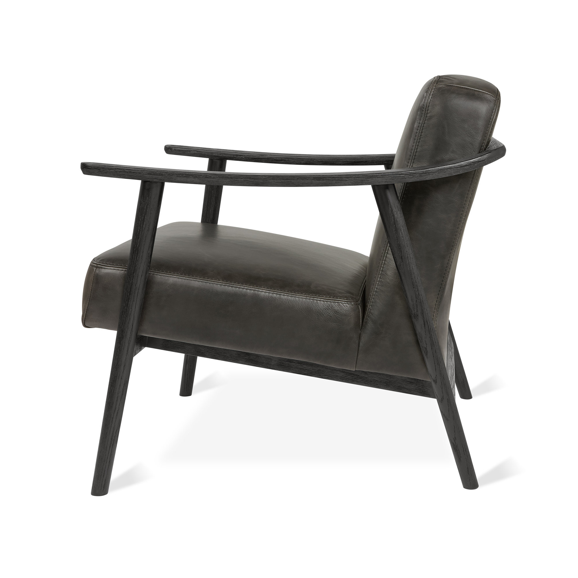 Baltic Chair, Saddle Black Genuine Leather, Black