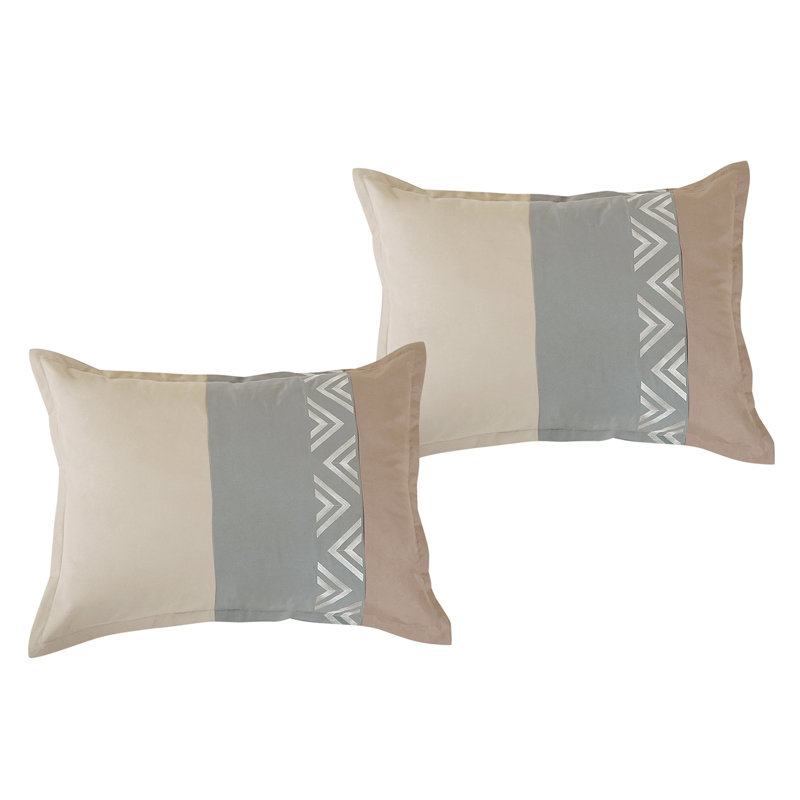 Microfiber 7 Piece Comforter Set, Queen Comforter + 6 Additional Pieces, Taupe