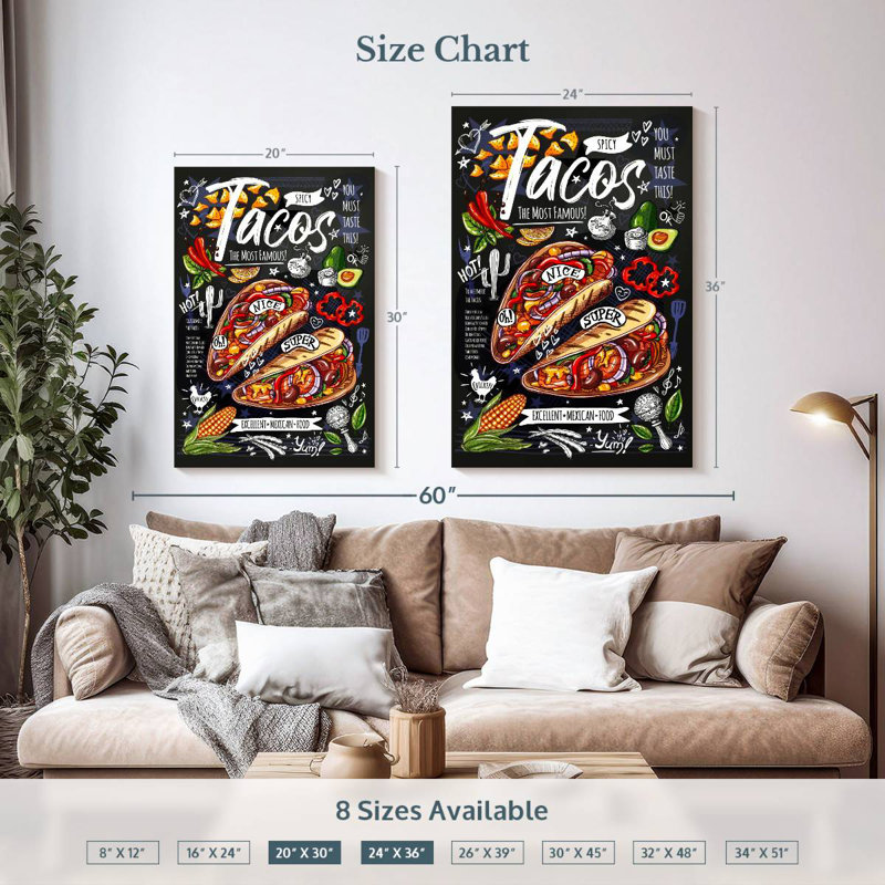 Yarlin Spicy Tacos, 36" H x 24" W