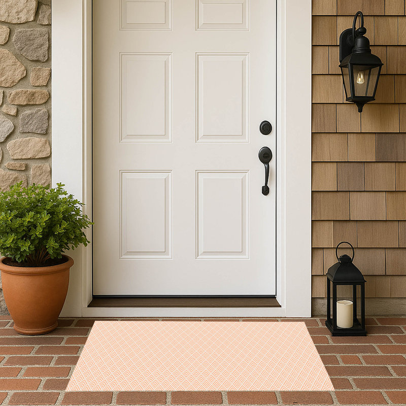 Paillasson Chevron Spike, 21" W x 34" L, Peach/Orange