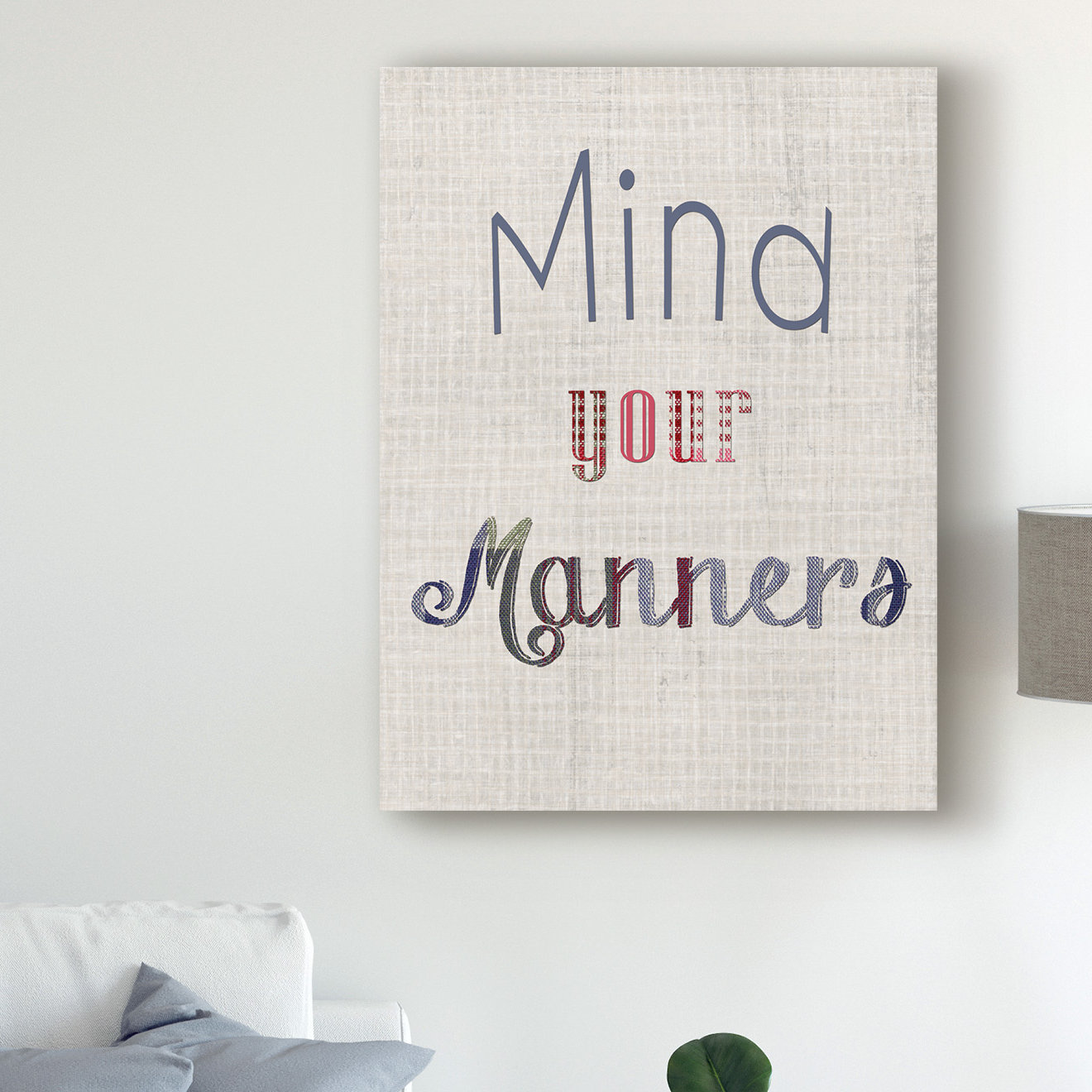 East Urban Home 'Manners IV' Textual Art on Wrapped Canvas | Wayfair