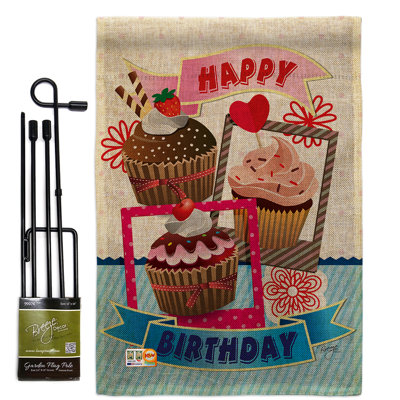 Double Sided 18.5'' H x 13'' W Birthday Flag Set