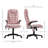 6 Point Vibrating Massage Office Chair With Heat, Velvet High Back Executive Office Chair With Reclining Backrest, Padded Armrests Remote-1372763427