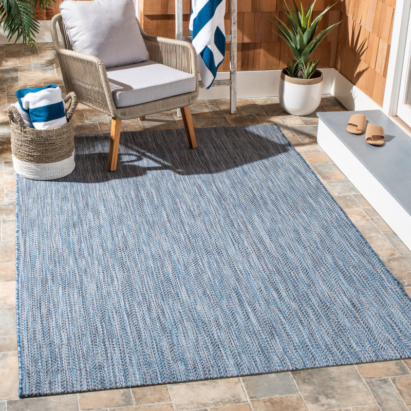 Azaad Navy/Grey Indoor/Outdoor Rug, Rectangle 160 x 231 cm