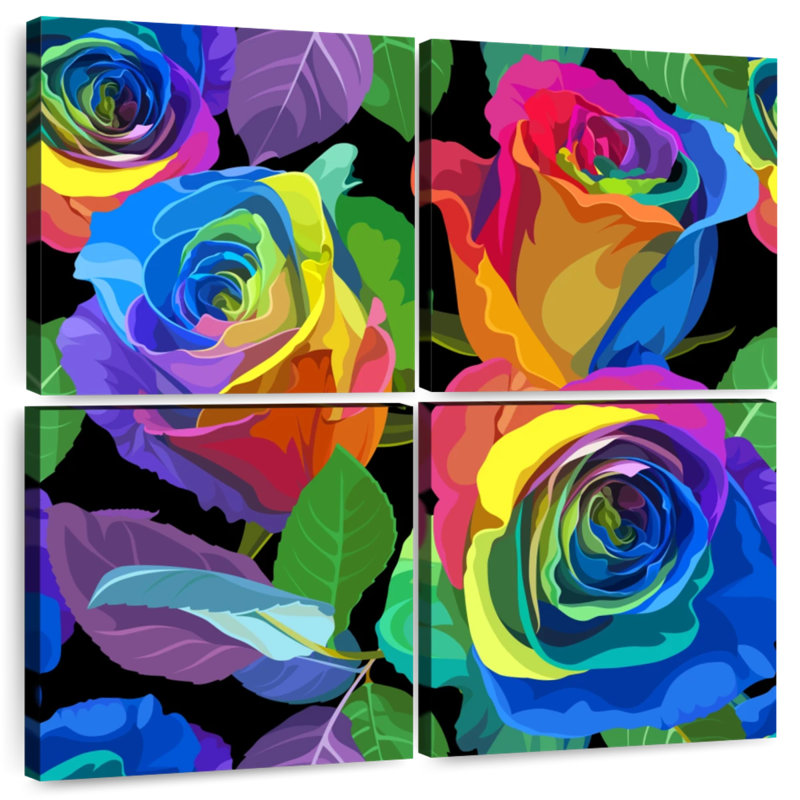 Harnek Neon Rainbow Roses