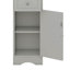 Armoire de salle de bain haute avec tablette réglable, armoire de rangement autoportante avec tiroir et porte-342178294