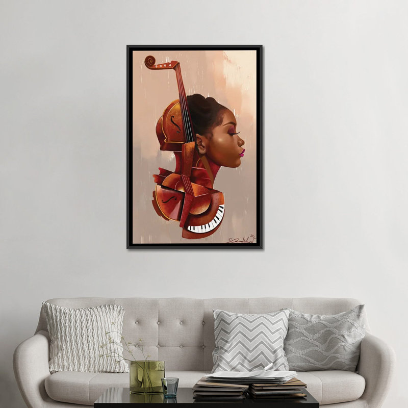 Amanti Allure par Salaam Muhammad - impression, H 48 po x l 32 po x P 1,5 po, Toile avec cadre noir