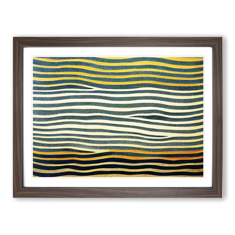 Blessed Modern Abstract Art - Framed Print, 25cm H x 34cm W x 2cm D, Walnut