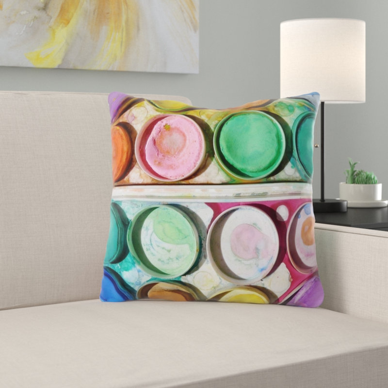 Coussin décoratif paint Valerio, Microsuède, Intérieur