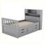 Base de lit plateforme moderne avec bibliothèques de rangement et tablettes-1379590550-1379590551