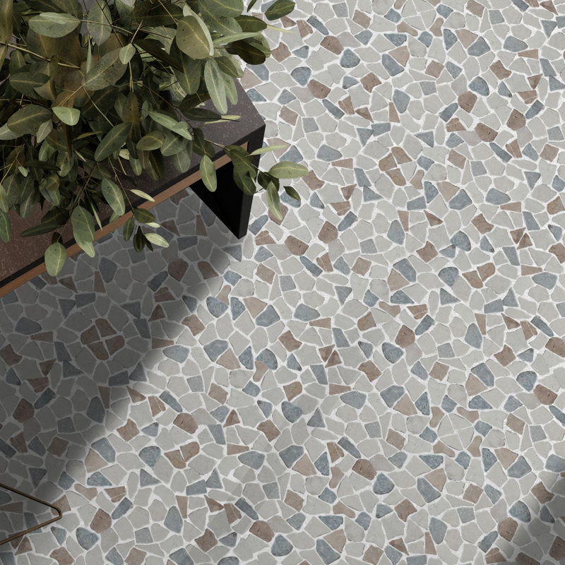 Carreau de mosaïque en pierre naturelle 11,4 po x 11,4 po Montana, Sable de mer aléatoire