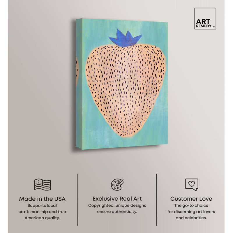 Pale Strawberry Modern Canvas Kitchen Print, 10" x 15"