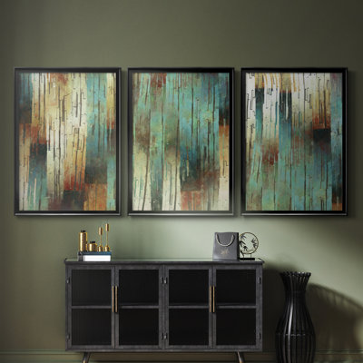 Digital Intrusion II  -Custom Framed  Wrapped Gallery Canvas - 3 Pieces